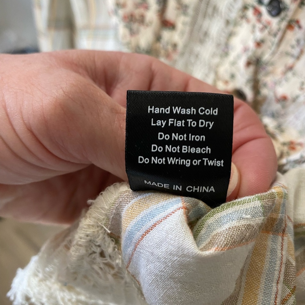 POL Boho Patchwork Button-Up Shirt – Size Medium - image 10